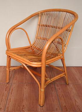 9U藤椅天然真藤椅编织椅家客用成人三单椅休闲椅腾阳台厅靠背JAQ