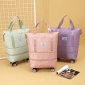 折叠行李箱万向轮旅行包女超大容量带轮行李包防水轻便手提待产包
