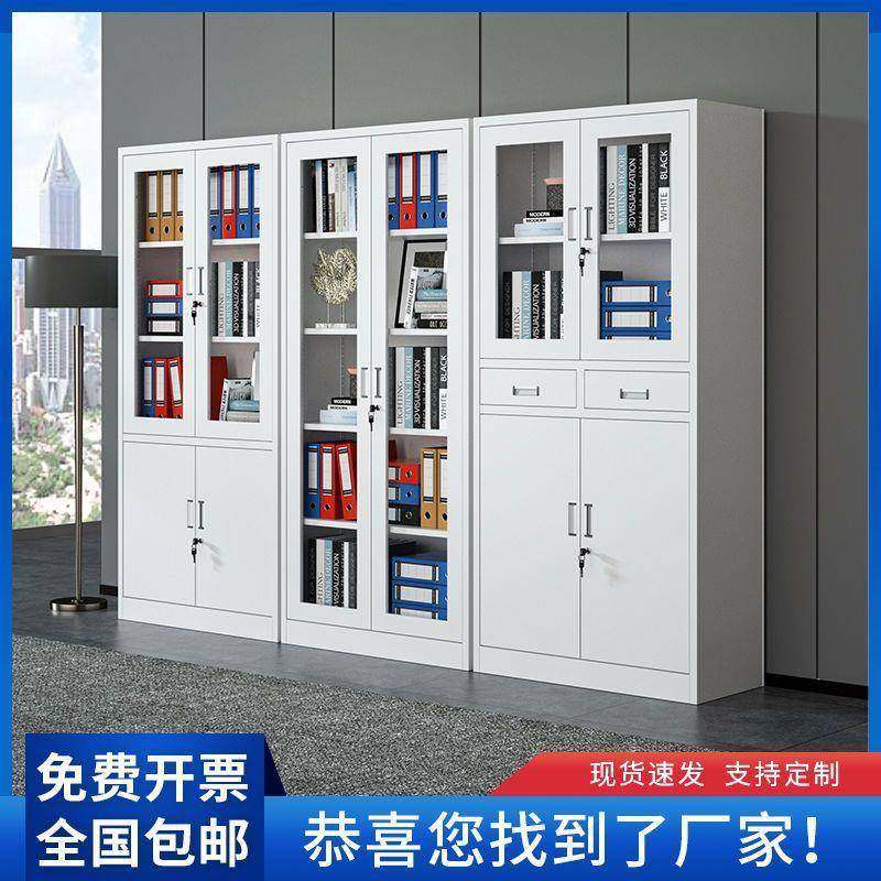 钢制加厚铁皮柜办室文证件柜IPK财务带凭柜锁储物资料柜家用公阳