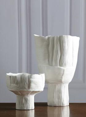 盆器现代脚简约高大口花瓶花家居客JR202091厅玄关软装样品装饰品