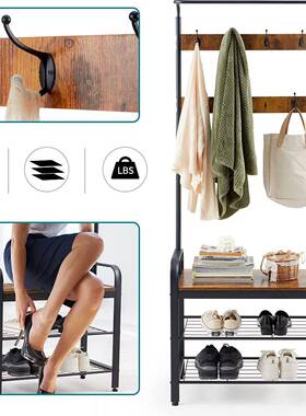 门口衣帽架爆款落地架复古定钩57499固子纳一体置物架现热货收销