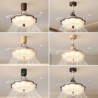 奶油风2餐厅风隐形灯025款护眼风扇照明一体灯餐厅卧扇室吊无品牌