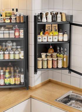 厨房三置物挂架带门调味品防尘壁调转味AL100577料油盐角酱醋带门