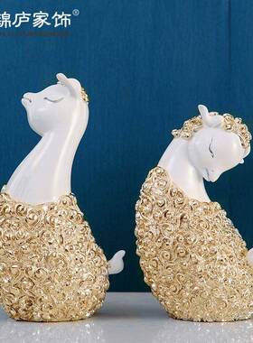 绵羊工脂品家居摆件欧式现ST085代卧室桌面电视柜树客厅样板件艺