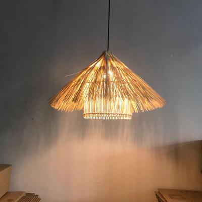 竹艺竹编编藤吊灯餐厅12554pok饭店艺饰织鸟巢吊灯草帽吊灯房子吊