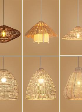 中式藤吊灯日式吊竹编GTG1012吊灯卧客厅餐室厅酒吧手工编编织灯