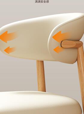 原木风餐椅家用背椅仿实木轻靠奢凳新款OVZ餐子厅餐桌椅t子靠ω