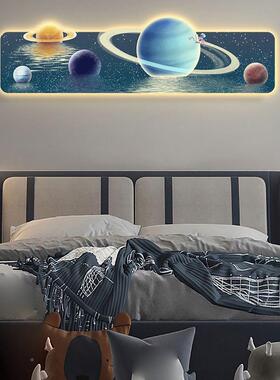 儿童房装饰l画宇宙星LOP星球ed灯画空男孩女孩卧房间床室头挂画壁