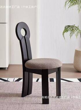 古全FXF实木餐椅古家用设计师中复椅子小户型化闲妆凳休椅网红靠