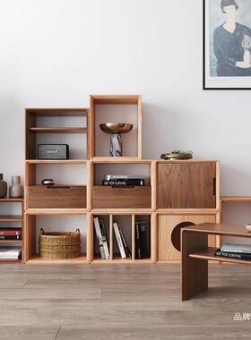 美飘式矮书柜日式实木格窗子矮EOG柜置物架自墙由组合靠玩具收纳