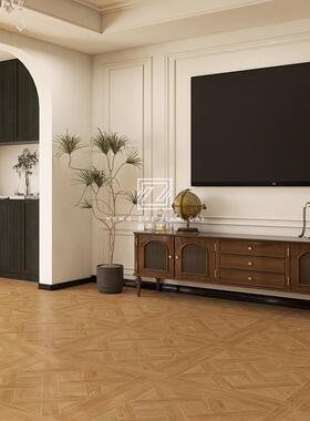 RIZ凡尔赛拼花仿古砖80x地800客餐厅滑0砖柔光防天鹅绒法式仿木纹