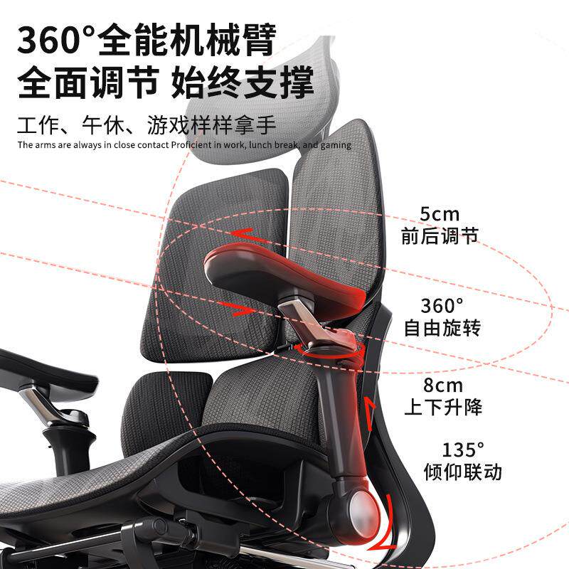 人体工学椅椅脑椅用可调节家办公椅舒见详情适久坐座椅护腰靠背电