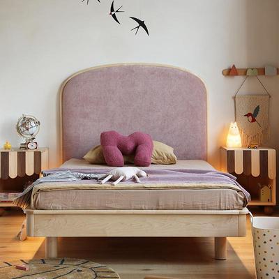 美硬枫木WHK全实木儿男童床青少年单床樱桃木孩人女孩卧室软北包