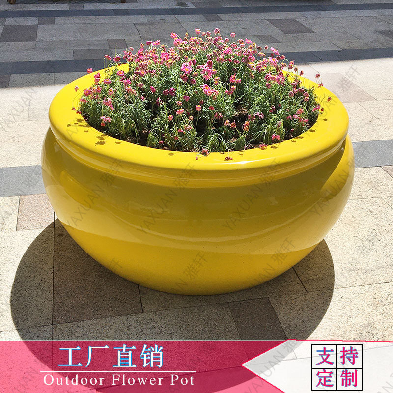 玻璃钢花盆户外防腐花箱商场花盆酒店组合落地花钵户外种植大花盆