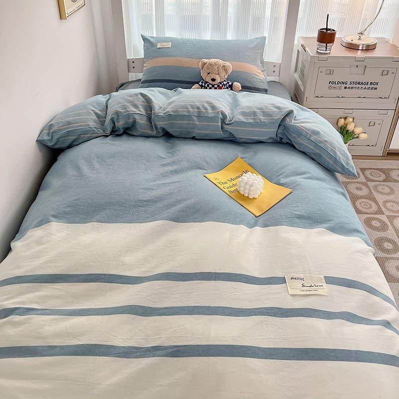 学生整床笠宿舍专用90×19三KNF件套全棉一床米二单被褥枕0头一套