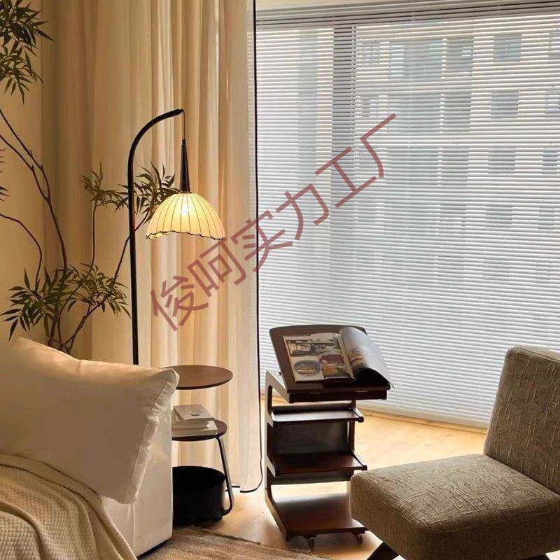 落地灯客立厅沙发边几中美古法床式式复古头置物架一体卧室式俊呵