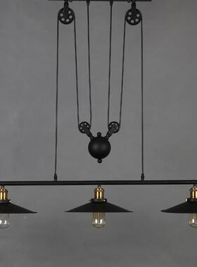 美式乡村艺铁灯复古工35851业风Lof吊t餐厅吧台台阳服装店三头升