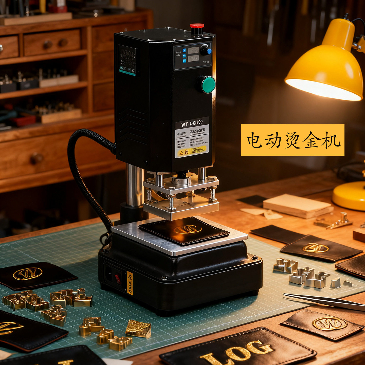 小型电动烫金机lOGO商标热压烫印机皮革纸质塑料皮匠作坊烫印机器