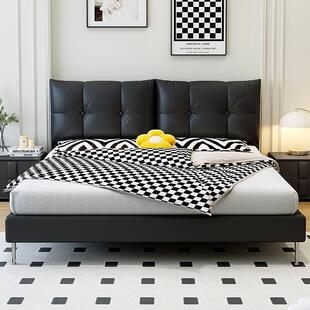 黑白简LIN2约风软包床头垫大靠背靠床头罩榻榻米205新款 拆洗可海