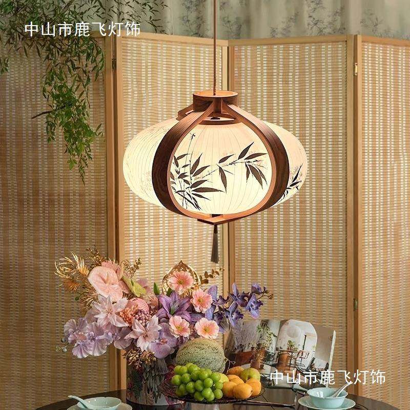 宋美学卧彩绘竹叶吊灯中古围复676古风客代厅室书房茶室民宿卧室,家装灯饰光源,智能吊灯,淘宝优惠券,粉丝福利购,淘宝优惠卷