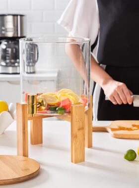 耐温带龙头冷水壶饮果汁厅玻高璃SH-008冰箱家用饮水桶餐水凉罐夏