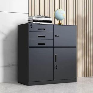 铁皮文件办CSK室公矮柜储物柜带锁小柜子桌下抽柜档案资屉料收纳