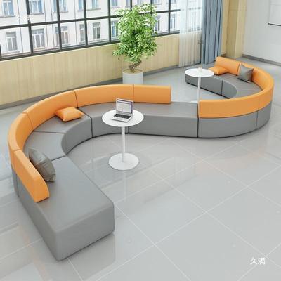 简约现MLBG087代意异商场大厅休息形等候区皮发布艺休闲办公沙茶