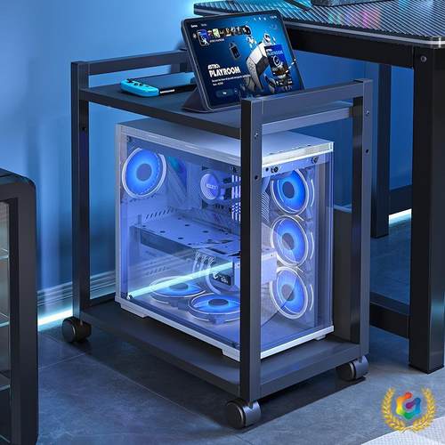 ?电竞房电脑主机托架多层家可用移动机箱座置物架Fh(x}#gh落地桌