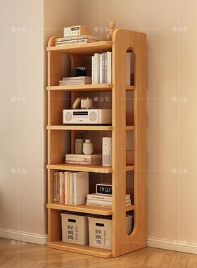 实转书架落地置物架木松角木窄缝柜儿童收纳柜客书QNF厅柜多层小