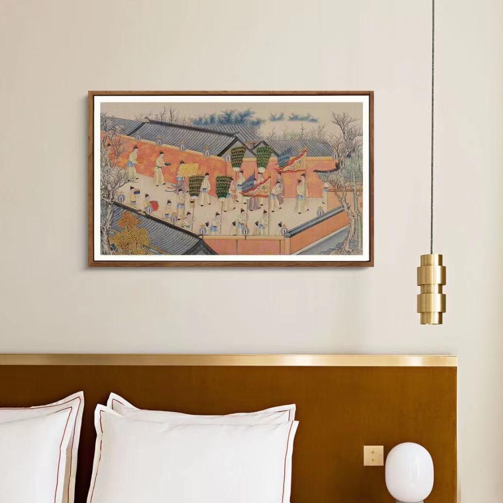 众复古饰XVN中式复古小中古艺术书房挂画茶楼新古典主0义装画A63