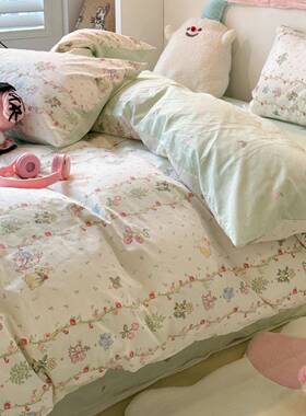 四件生纯棉tb-77028全棉2024年新套款床3上用品床单被套学4夏天宿