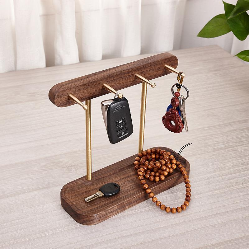 创玄意进家居实木质挂意钥匙架02摆件门创置物架口桌面关钥匙收纳
