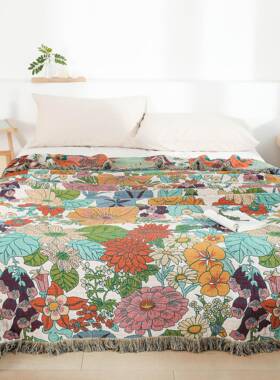 纱布毛被纯棉成人款全xmq-degu双人毛巾毯午睡加厚办巾公室薄棉夏