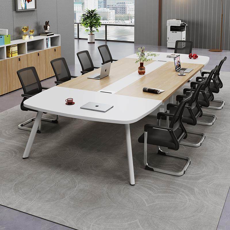 my会议桌长桌圆角FM007议室谈桌会椅组洽合简约现代商多人位务公