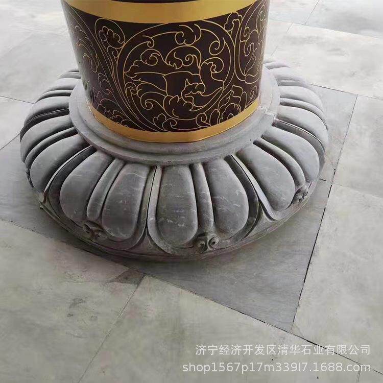 青石柱TBG顶石石花空心柱墩古基建筑柱子石鼓雕木头石柱墩柱石