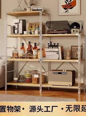 物多层日式客置物架地货架厅阳台书架简约储架厨房微IAW波炉收纳