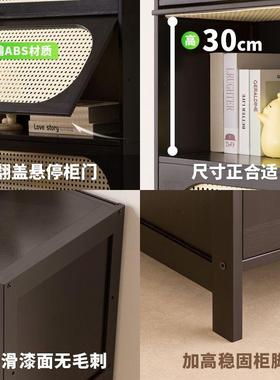 黑柜中古五斗柜色客厅卧室收纳柜子储VUO物风书柜玄关柜窄高立柜