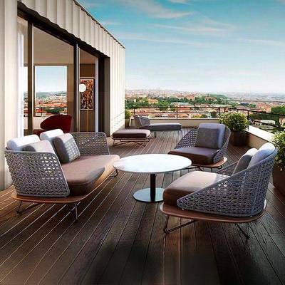 外花园天庭院户闲沙发藤椅组合防MMI晒室外别墅休露阳台防水藤编