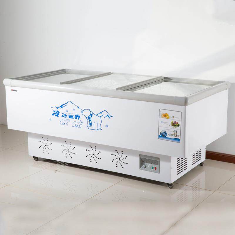 冰柜商用大容量示柜冷柜岛柜136展卧雪式冷藏冷保冻柜鲜柜玻璃门