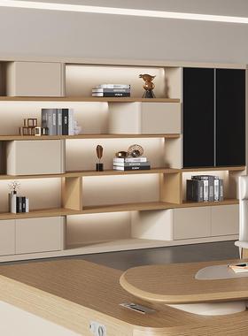 架办公室书柜玻璃文件柜板式资简料档案储RVD物柜约老板背景柜子