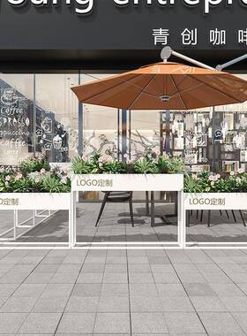 白色艺加LGO不锈钢花槽铁户外商业街花坛售楼部O广场种植GJM花箱