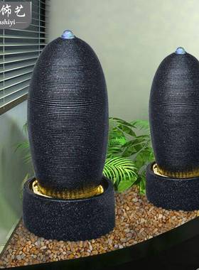 欧式简蛋约流水喷泉81049关玄落地轻观奢循环加湿福水景装饰大摆