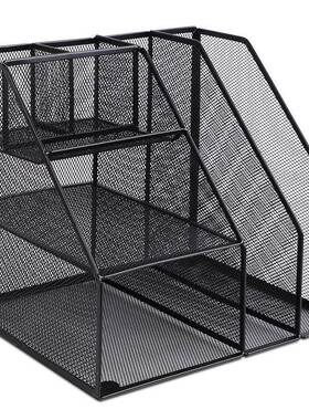 金属文IOF格件架子物架横式多层办公室用品桌面置文件立式铁座艺