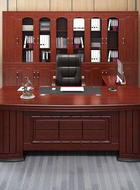 2025新款老板办公UIR桌总领裁桌经理董事长导组办公桌椅合一桌整