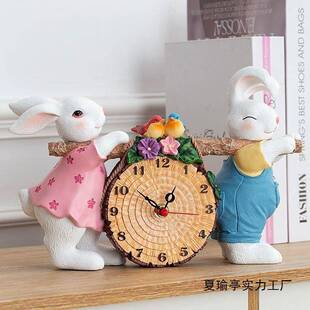 钟摆表件台式台个性意座钟时钟桌面创家用卧室小钟装pxx20394饰静