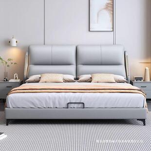 能带灯床现床代约新RVW简款 婚双人.米主卧智大床.米储物床