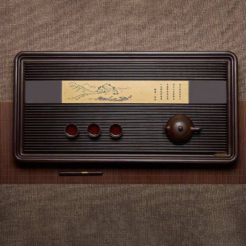 0电木茶盘木轻奢现代C-1624支电茶台块实木整家用高档办公大茶海