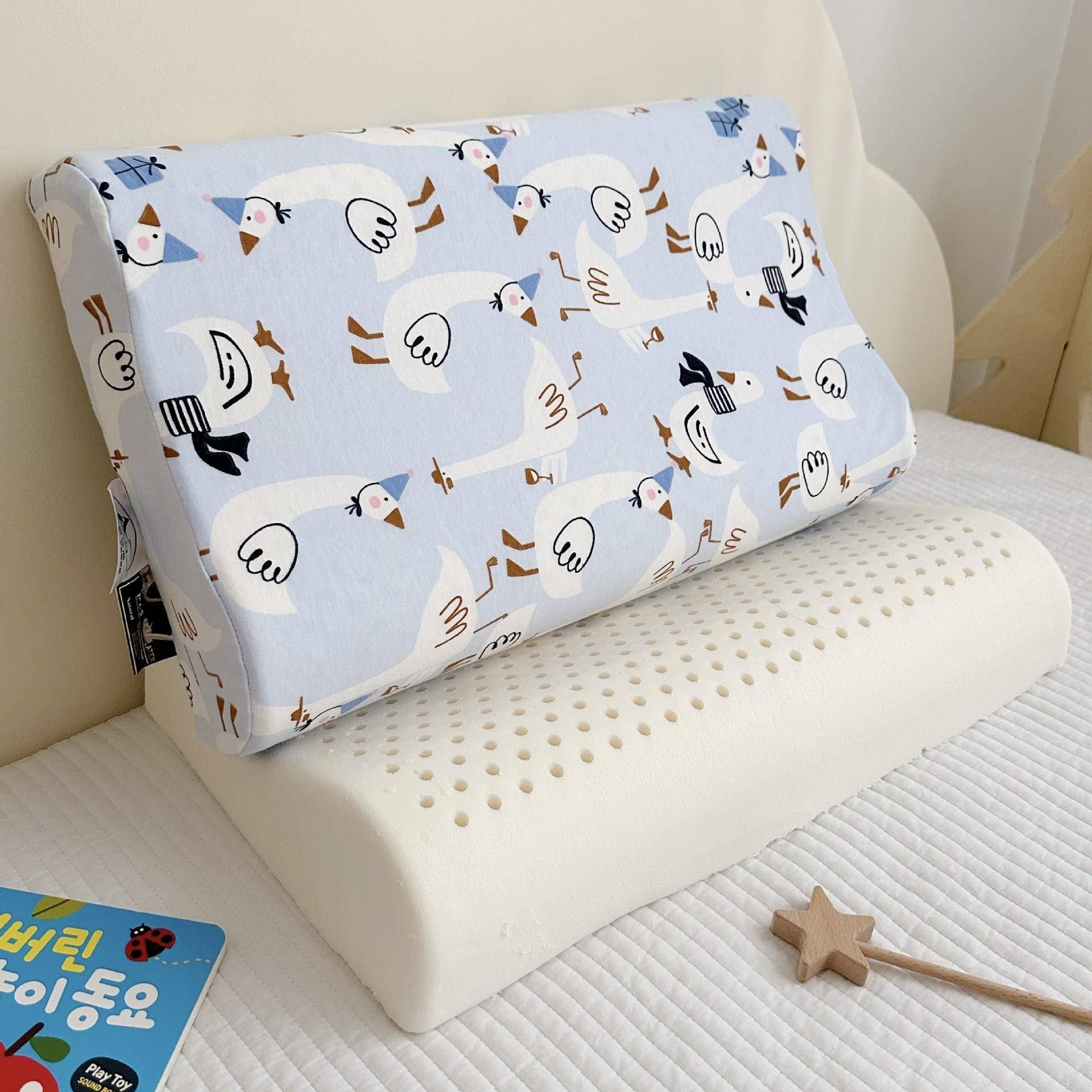 可拆洗儿宝婴小学生童2-宝12儿岁ZWZ幼儿园午托乳胶枕芯棉枕头套