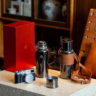 钛空壶纯钛内胆老白茶焖茶壶机械温显保温壶户外旅行便携热水壶