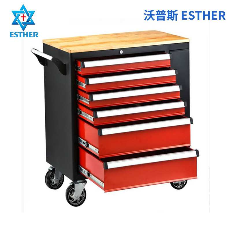 定制 加厚重型静音维修工具柜冷轧钢板抽屉式万向轮五金工具车图片